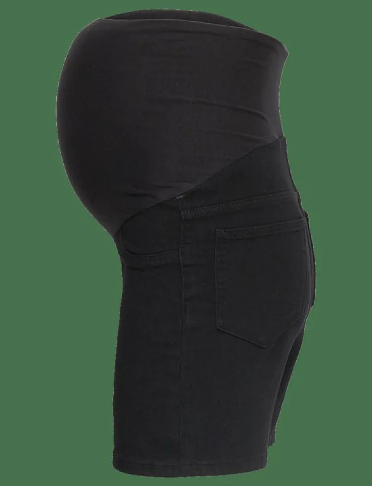 Kvinnor Mamalicious Mammakläder|Shorts|MLAMY SKINNY BLACK SHORTS V. - Jeansshorts