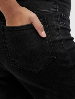 Kvinnor Mamalicious Mammakläder|Shorts|MLAMY SKINNY BLACK SHORTS V. - Jeansshorts