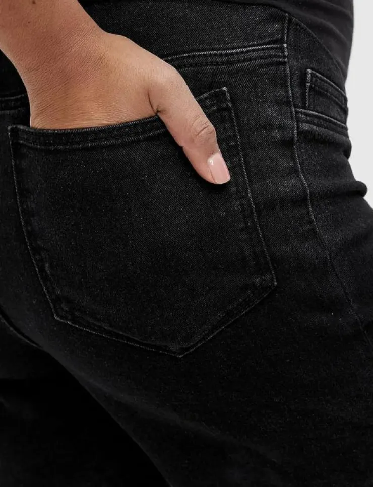 Kvinnor Mamalicious Mammakläder|Shorts|MLAMY SKINNY BLACK SHORTS V. - Jeansshorts