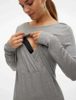 Kvinnor Mamalicious Mammakläder|MLBRYNNA JUNE LS JRS MIDI DRESS 2F NOOS - Fodralklänningar