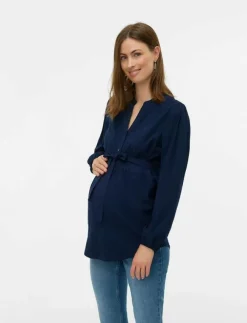 Mamalicious MLELVA LIA L/S WO TOP 2F - Långärmade blusar|Kvinnor Mammakläder