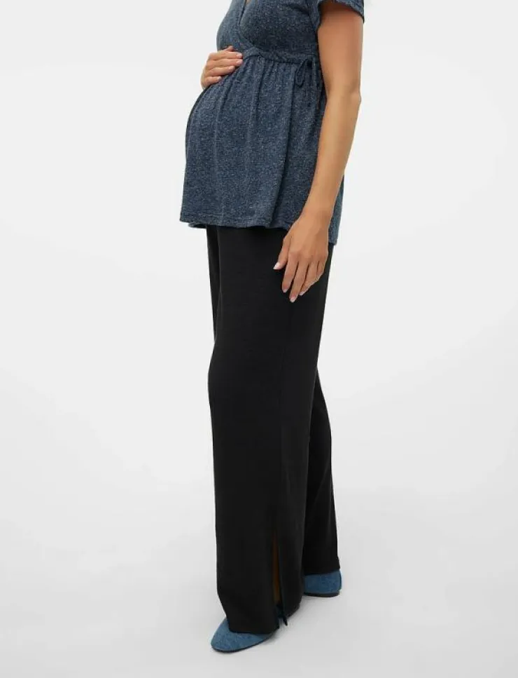 Kvinnor Mamalicious Mammakläder|MLFREDERIKKE WIDE SLIT JRS PANTS HW - Joggers