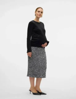 Kvinnor Mamalicious Mammakläder|MLGLITTER JRS SKIRT HW - Pennkjolar