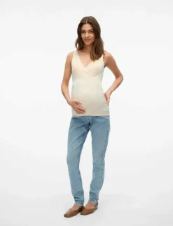 Mamalicious MLHEAL TESS SL TOP 2F - Linnen|Kvinnor Mammakläder