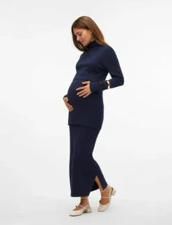 Mamalicious MLJACINA KNIT MIDI SKIRT HW - Midi kjolar|Kvinnor Mammakläder