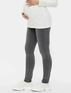 Mamalicious MLLOLA SLIM GREY JEANS - Slim jeans|Kvinnor Mammakläder