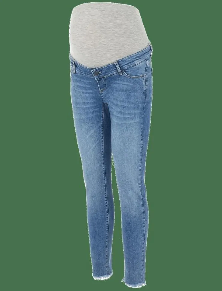 Kvinnor Mamalicious Mammakläder|MLMENDEZ SLIM FRAYED 7/8 JEANS - Slim jeans