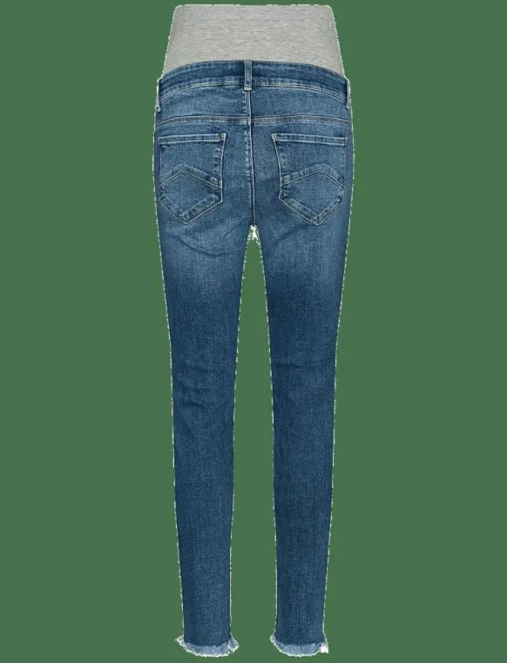 Kvinnor Mamalicious Mammakläder|MLMENDEZ SLIM FRAYED 7/8 JEANS - Slim jeans