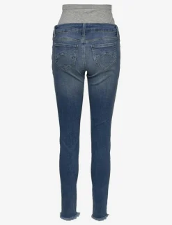 Kvinnor Mamalicious Mammakläder|MLMENDEZ SLIM FRAYED 7/8 JEANS - Slim jeans