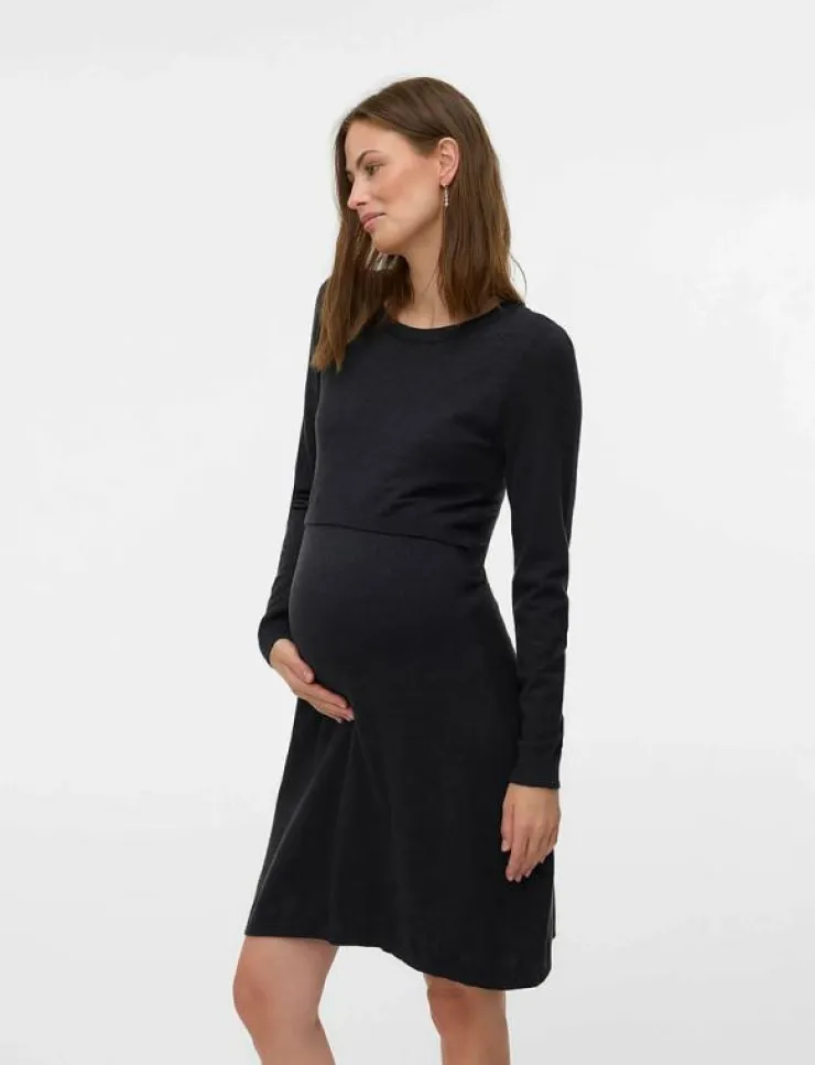 Kvinnor Mamalicious Mammakläder|MLMONICA JUNE L/S ABK DRESS 2F - Korta klänningar