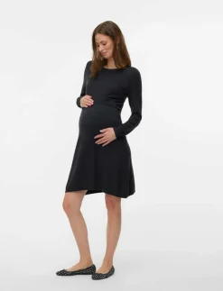 Kvinnor Mamalicious Mammakläder|MLMONICA JUNE L/S ABK DRESS 2F - Korta klänningar