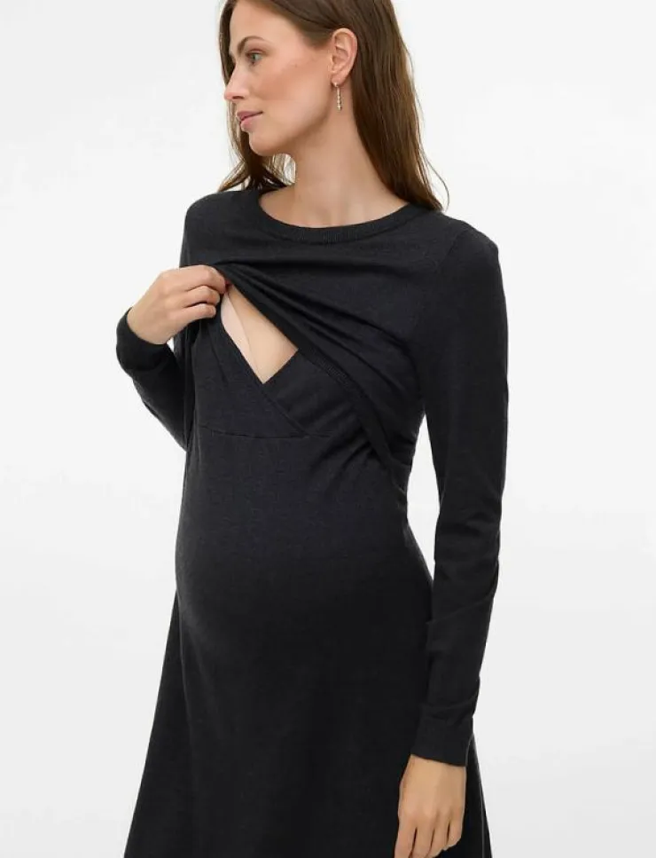 Kvinnor Mamalicious Mammakläder|MLMONICA JUNE L/S ABK DRESS 2F - Korta klänningar