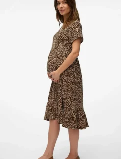 Kvinnor Mamalicious Mammakläder|MLNAIA PILAR TESS SS JRS ABK DRESS 2F - Midiklänningar