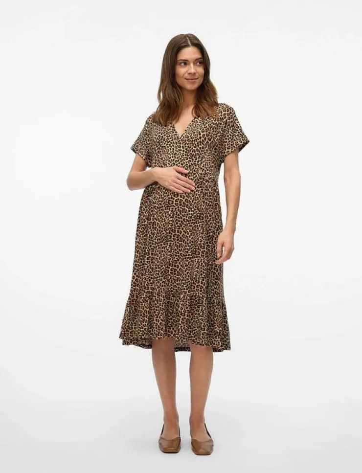 Kvinnor Mamalicious Mammakläder|MLNAIA PILAR TESS SS JRS ABK DRESS 2F - Midiklänningar