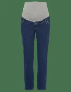 Kvinnor Mamalicious Mammakläder|MLOLIVIA DB REGULAR ANKLE JEANS - Straight jeans