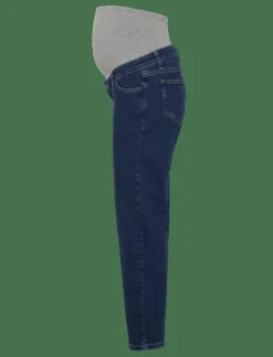 Kvinnor Mamalicious Mammakläder|MLOLIVIA DB REGULAR ANKLE JEANS - Straight jeans