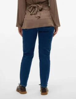 Kvinnor Mamalicious Mammakläder|MLOLIVIA DB REGULAR ANKLE JEANS - Straight jeans