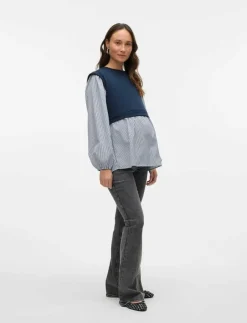 Mamalicious MLOSAKA FLARED JEANS - Utsvängda byxor|Kvinnor Mammakläder