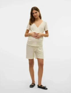 Kvinnor Mamalicious Mammakläder|Pyjamas & Loungewear|MLPANSY LIA SS JRS PYJAMAS SET 2F - Pyjamas