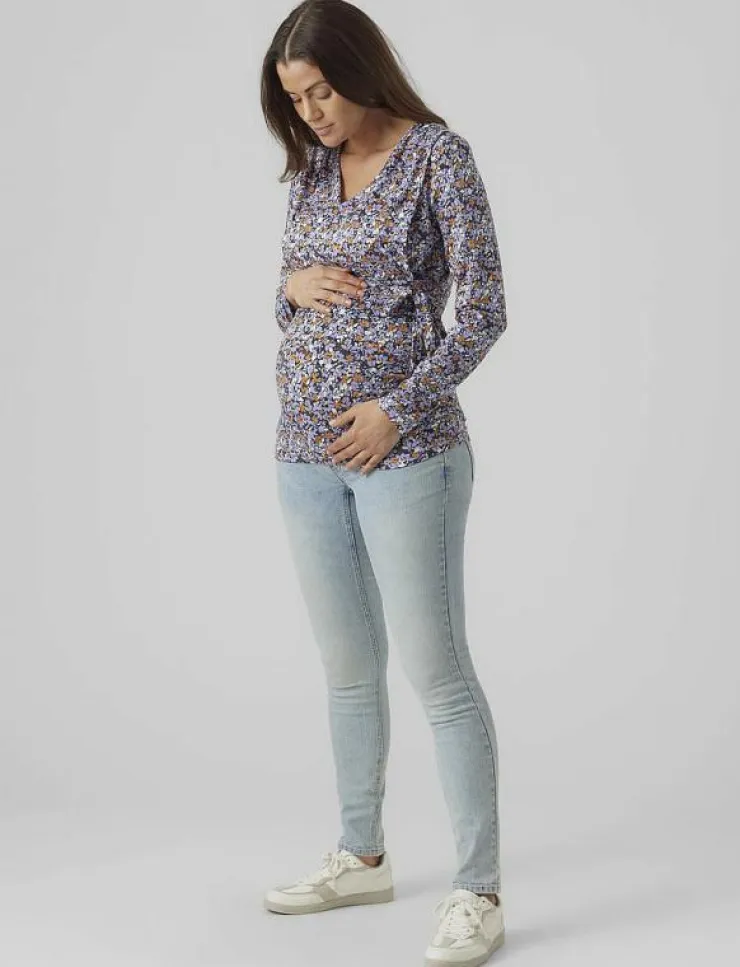 Kvinnor Mamalicious Mammakläder|MLPILAR ASTA L/S JRS TOP A. - Långärmade toppar