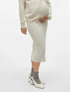 Kvinnor Mamalicious Mammakläder|MLRAYA KNIT MIDI SKIRT HW - Midi kjolar