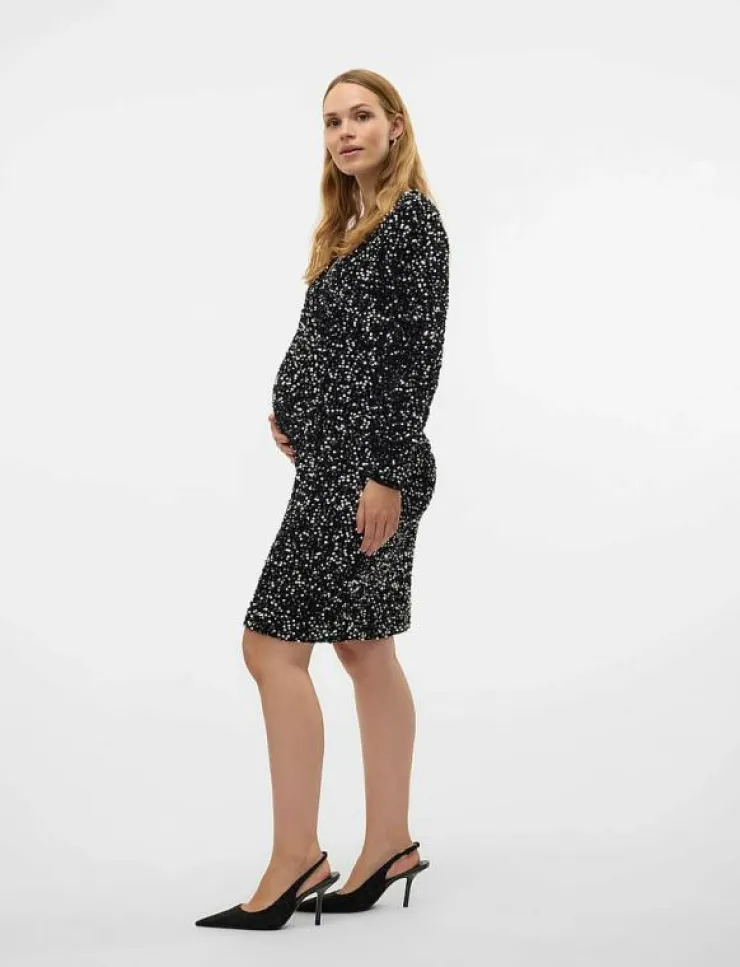 Kvinnor Mamalicious Mammakläder|MLSASSY LS JRS ABK DRESS - Festklänningar
