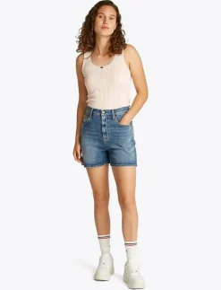 Kvinnor Tommy Jeans Shorts|MOM SHORT BI0134 - Jeansshorts