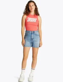 Kvinnor Tommy Jeans Shorts|MOM SHORT BI0112 - Jeansshorts
