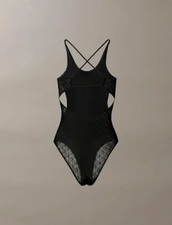 Calvin Klein MONOGRAM MESH BODYSUIT - Bodies & slips|Kvinnor Bodies & Underklänningar