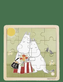 Barn Barbo Toys Pussel & Spel|Moomin - Wooden Square Puzzle - Hugs - Träpussel
