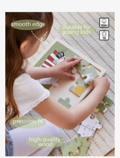 Barn Barbo Toys Pussel & Spel|Moomin - Wooden Square Puzzle - Hugs - Träpussel