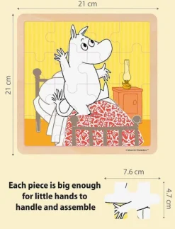 Barbo Toys Moomin - Wooden Square Puzzle - Bedtime Jumping - Träpussel|Barn Pussel & Spel