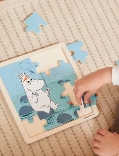 Barn Barbo Toys Pussel & Spel|Moomin - Wooden Square Puzzle - Fishing - Träpussel