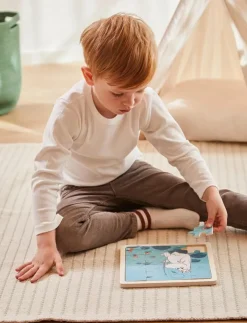 Barn Barbo Toys Pussel & Spel|Moomin - Wooden Square Puzzle - Fishing - Träpussel