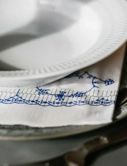 Kunstindustrien Musselmalet Lunch Napkins, 40x40, 20 pce - Servetter| Kökstextilier|Textilier