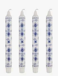 Kunstindustrien Ljus|Musselmalet Taper Candles, 4 pack - Kronljus