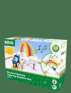 Barn BRIO Leksaksfordon & Bilar|My First Railway Light Up Rainbow Set - Tågbanor