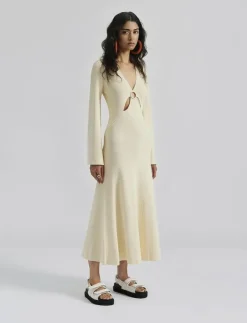 Kvinnor Malina Klänningar|Nadia ring front knitted midi dress - Midiklänningar