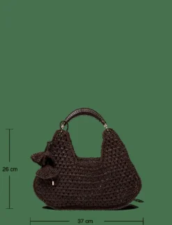 Kvinnor Mango Axelremsväskor|Natural fibre shoulder bag with flower charm - Axelremsväskor