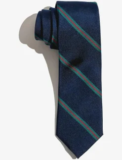 AN IVY Navy Green Red Thin Stripes - Slipsar| Slipsar & Accessoarer
