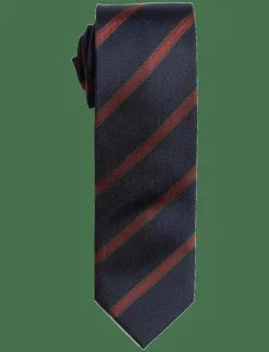AN IVY Slipsar & Accessoarer|Navy Herringbone Silk Tie - Slipsar