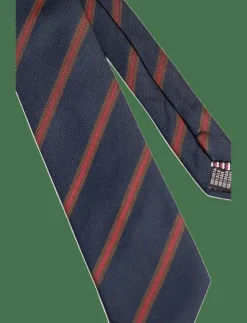 AN IVY Slipsar & Accessoarer|Navy Herringbone Silk Tie - Slipsar