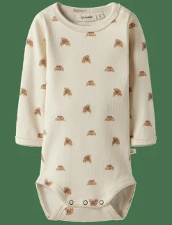 Barn Lil'Atelier Bodies|NBFLAVO EGI LS SLIM BODY LIL - Långärmad body
