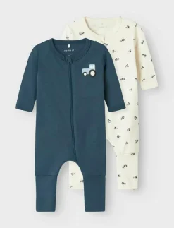 name it NBMNIGHTSUIT 2P ZIP FF JET TRACTOR NOOS - One-sie|Barn Sovplagg