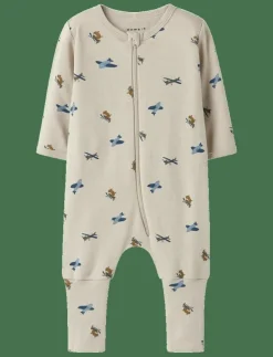Barn name it Sovplagg|NBMNIGHTSUIT ZIP FF AIRPLANE NOOS - One-sie