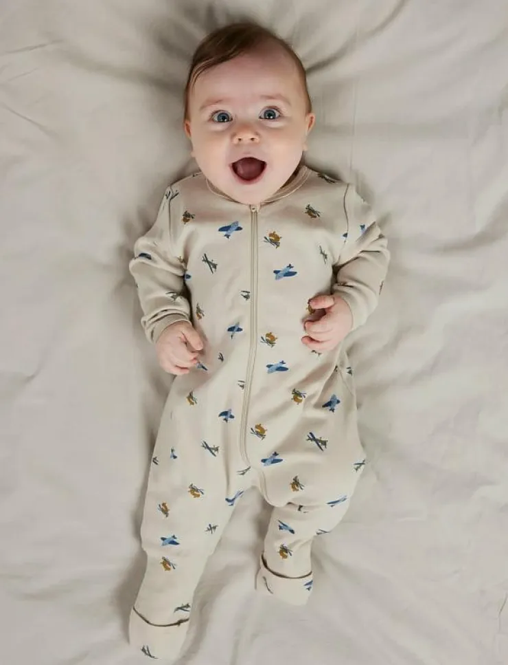 Barn name it Sovplagg|NBMNIGHTSUIT ZIP FF AIRPLANE NOOS - One-sie