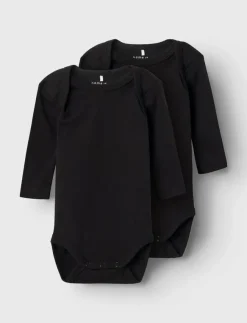 Barn name it Flerpack|Bodies|NBNBODY 2P LS SOLID NOOS - Långärmad body