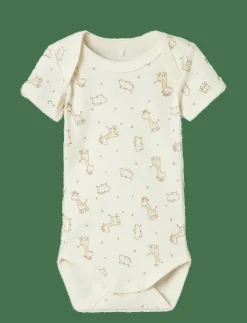 name it NBNBODY 3P SS GIRAFFE NOOS - Kortärmad body|Barn Flerpack