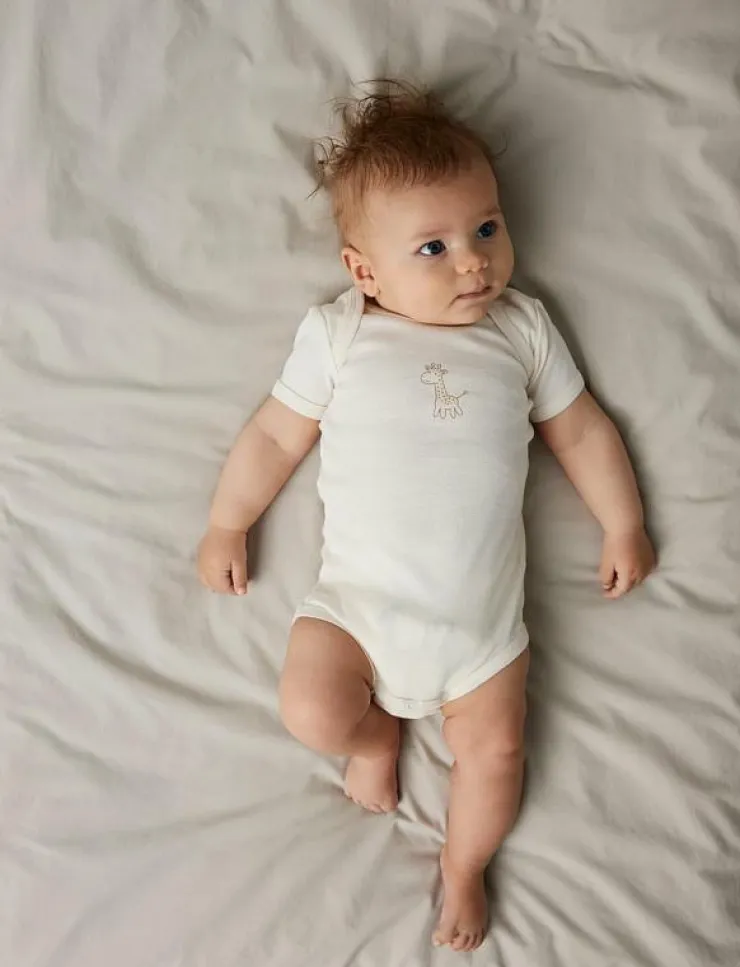 name it NBNBODY 3P SS GIRAFFE NOOS - Kortärmad body|Barn Flerpack