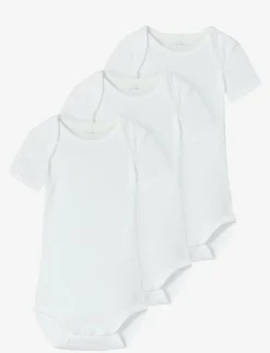 name it NBNBODY 3P SS SOLID WHITE 4 NOOS - Kortärmad body|Barn Bodies